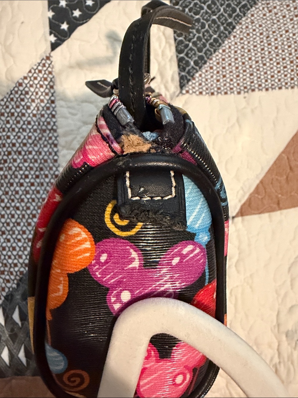 Dooney & Bourke Black Multicolor Mickey Balloon Wristlet *see description* - Picture 2 of 9